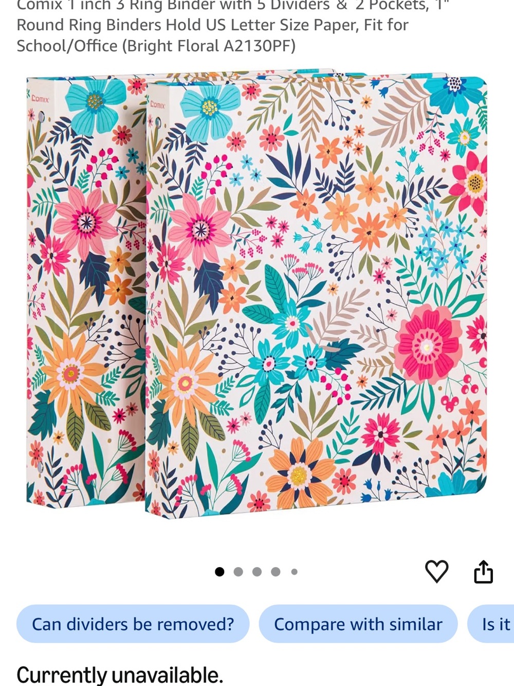 Floral Pattern Binders 2 Pack
